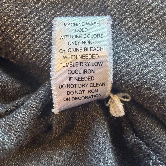 on the byas Dark Gray Hoodie Cardigan with Floral Pocket - Picture 10 of 11